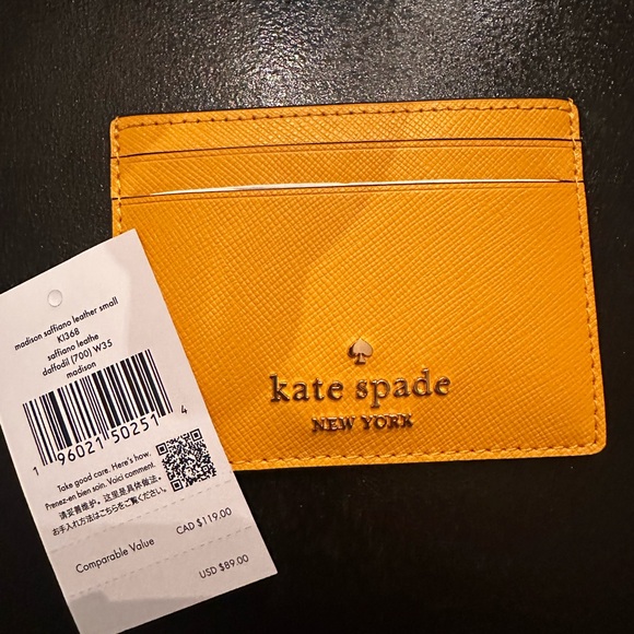 NEW Kate spade Madison Small Slim Card Holder; Daffodil - Picture 10 of 11